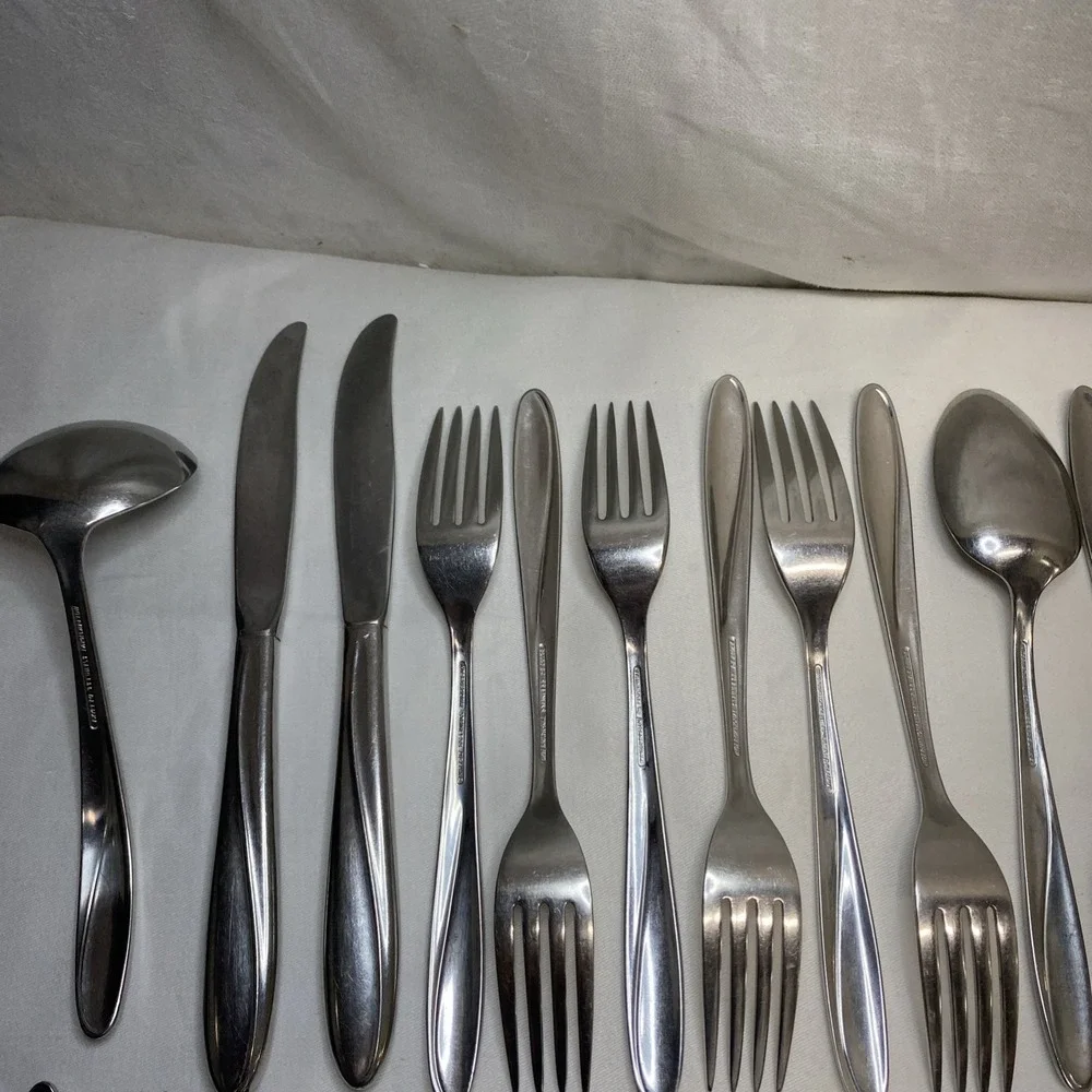 International Deluxe Stainless Flatware CHRISTIANIA‎ 36 Pc Forks Spoons Etc Lot